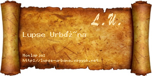 Lupse Urbána névjegykártya